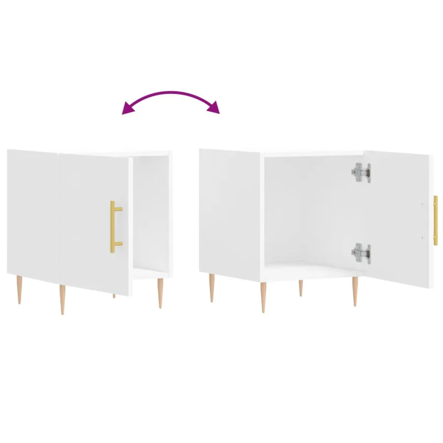 Tables de chevet 2 pcs blanc 40x40x50 cm bois d’ingénierie - 9