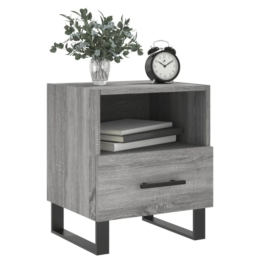 Tables de chevet 2 pcs sonoma gris 40x35x47,5 cm - 4