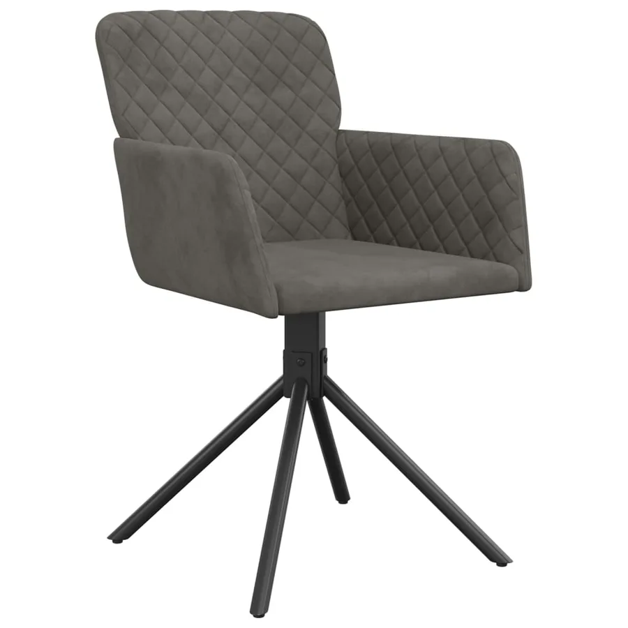 Chaises pivotantes à manger lot de 2 Gris foncé Velours - 3