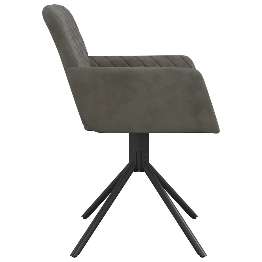 Chaises pivotantes à manger lot de 2 Gris foncé Velours - 5