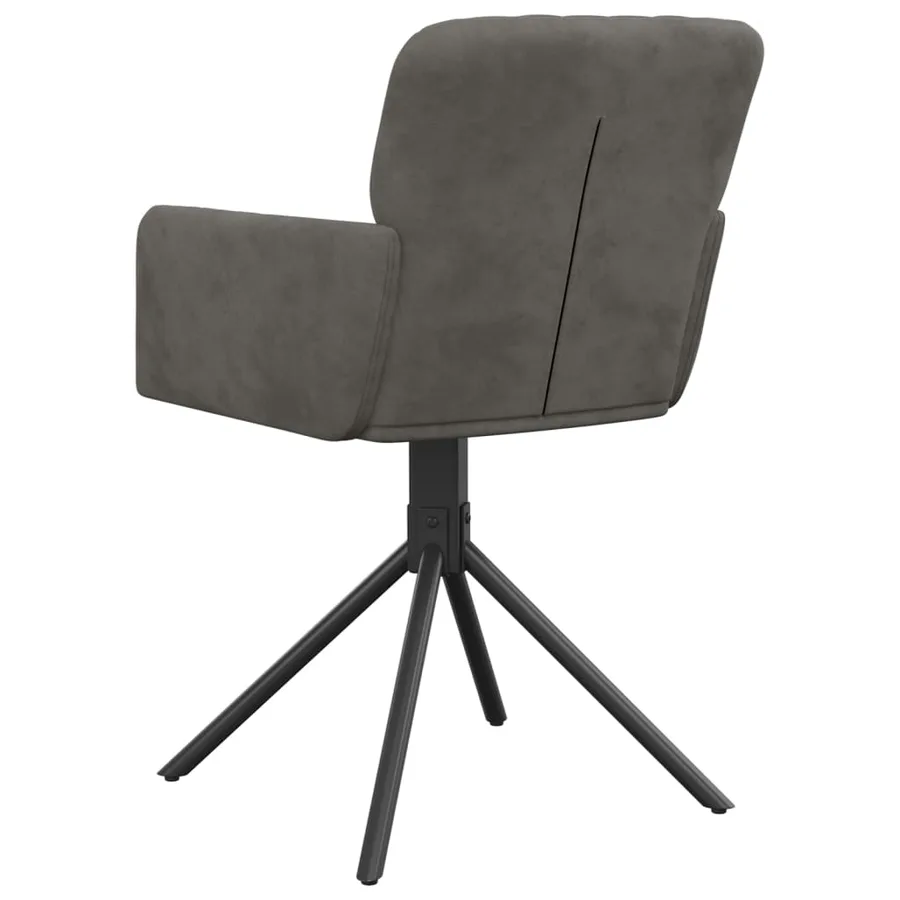 Chaises pivotantes à manger lot de 2 Gris foncé Velours - 6