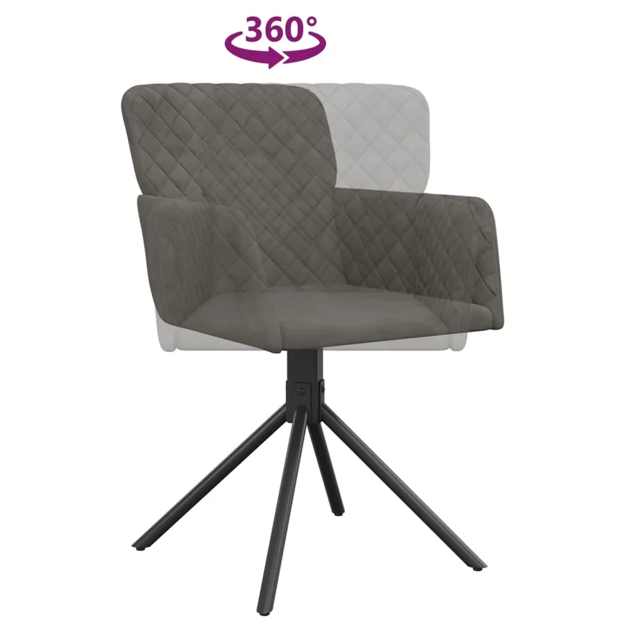 Chaises pivotantes à manger lot de 2 Gris foncé Velours - 8