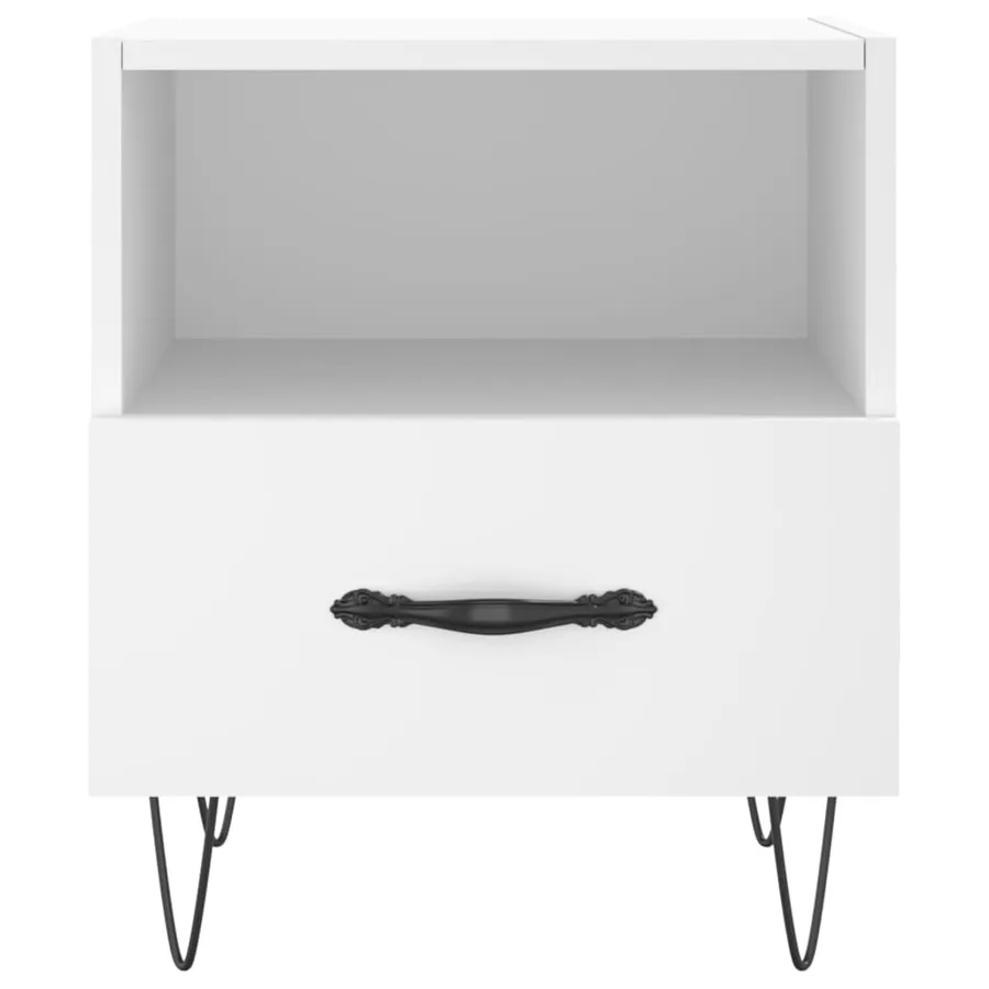 Table de chevet blanc 40x35x47,5 cm bois d’ingénierie - 4