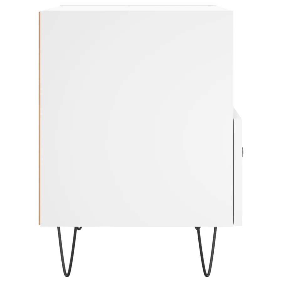 Table de chevet blanc 40x35x47,5 cm bois d’ingénierie - 5