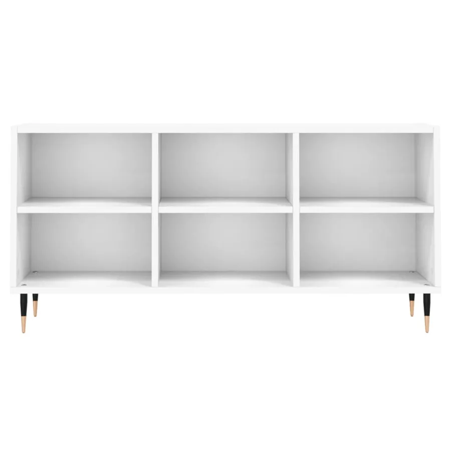 Meuble TV blanc 103,5x30x50 cm bois d'ingénierie - 4