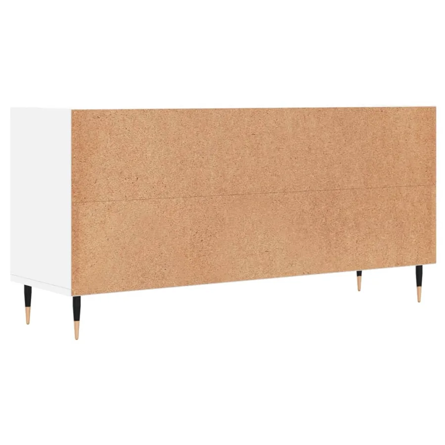 Meuble TV blanc 103,5x30x50 cm bois d'ingénierie - 6