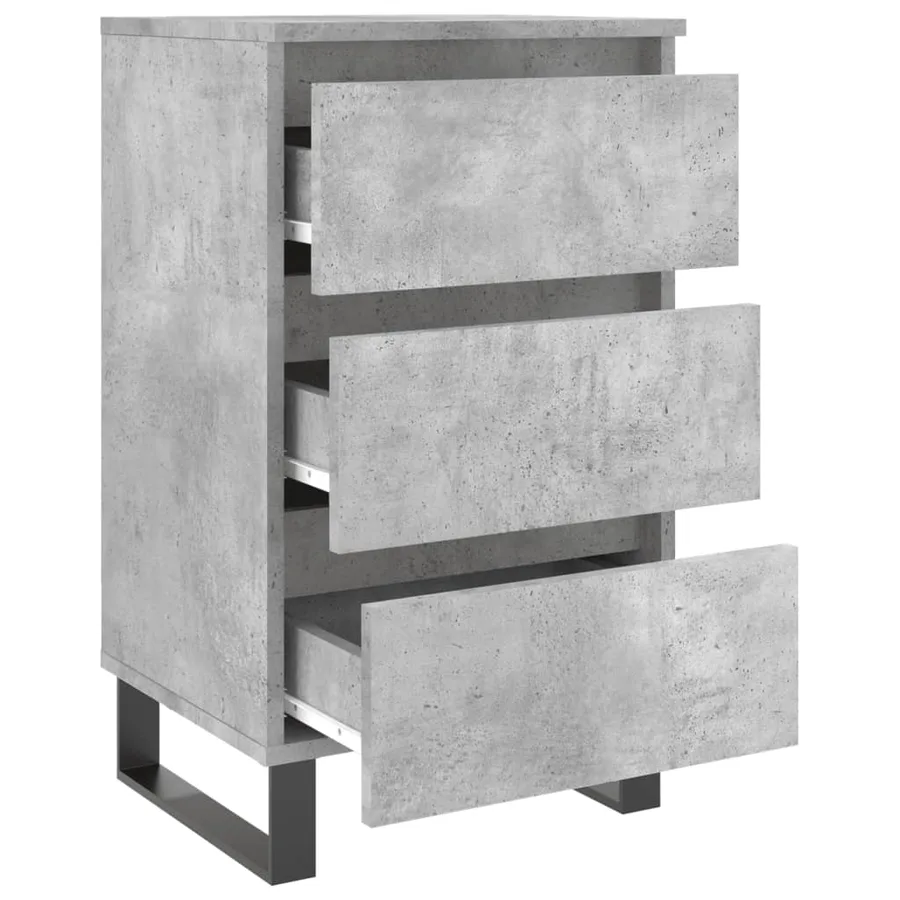 Tables de chevet 2 pcs gris béton 40x35x69 cm bois d’ingénierie - 6