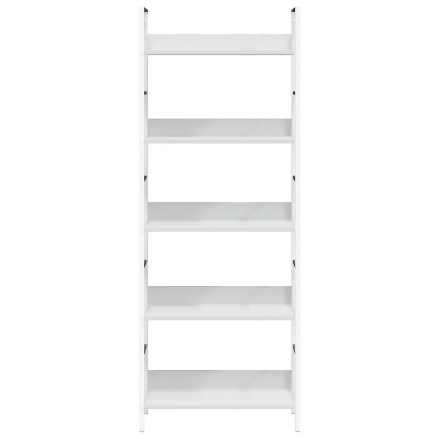 Bibliothèque à 5 niveaux noir 60x27,6x158,5cm bois d'ingénierie - 5