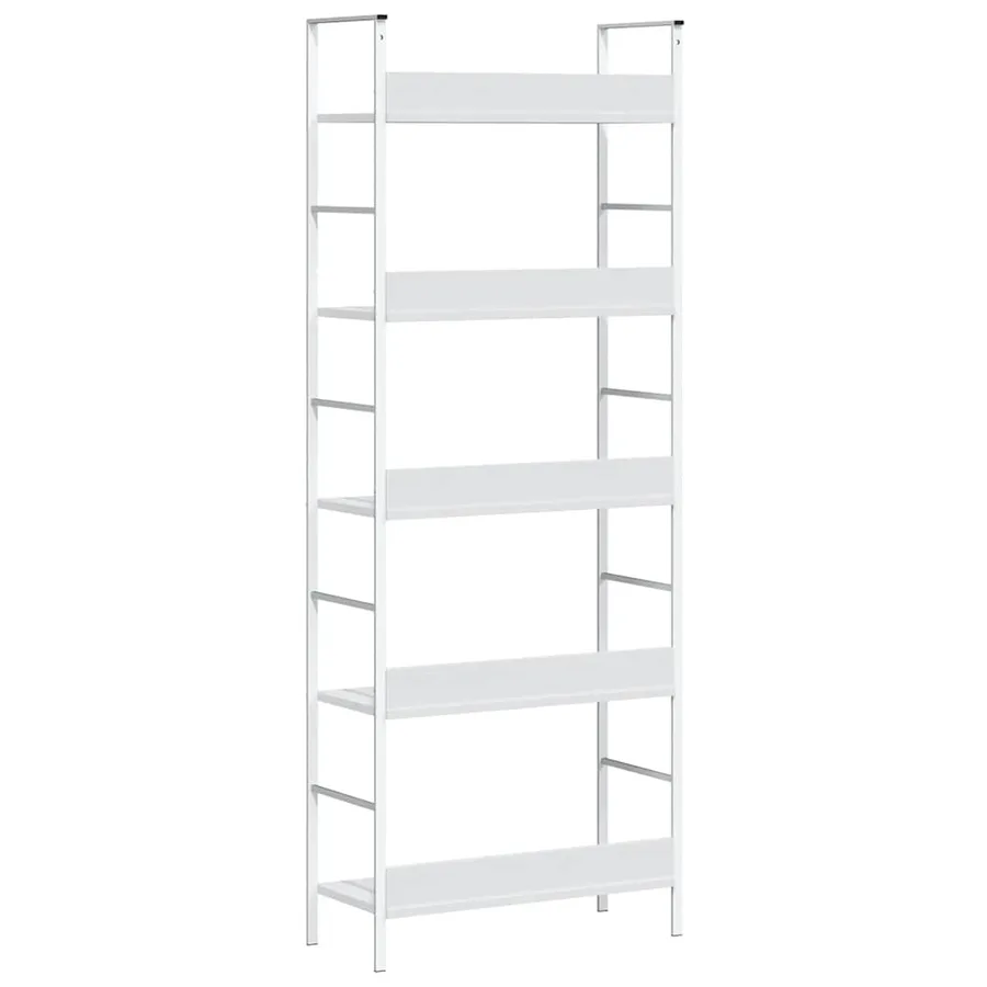 Bibliothèque à 5 niveaux noir 60x27,6x158,5cm bois d'ingénierie - 7