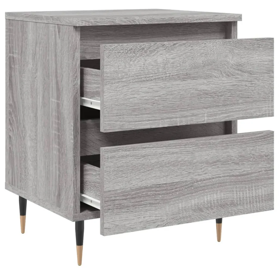 Table de chevet sonoma gris 40x35x50 cm bois d’ingénierie - 6
