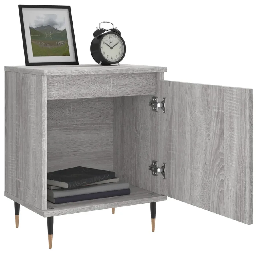 Table de chevet sonoma gris 40x30x50 cm bois d'ingénierie - 4