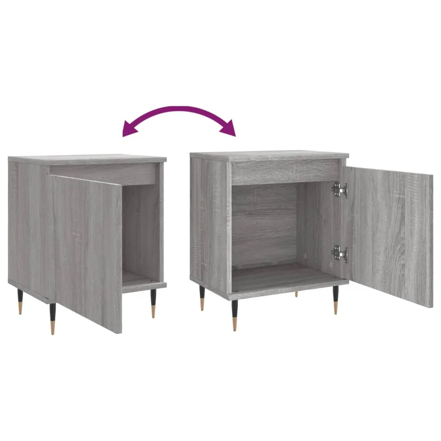 Table de chevet sonoma gris 40x30x50 cm bois d'ingénierie - 9
