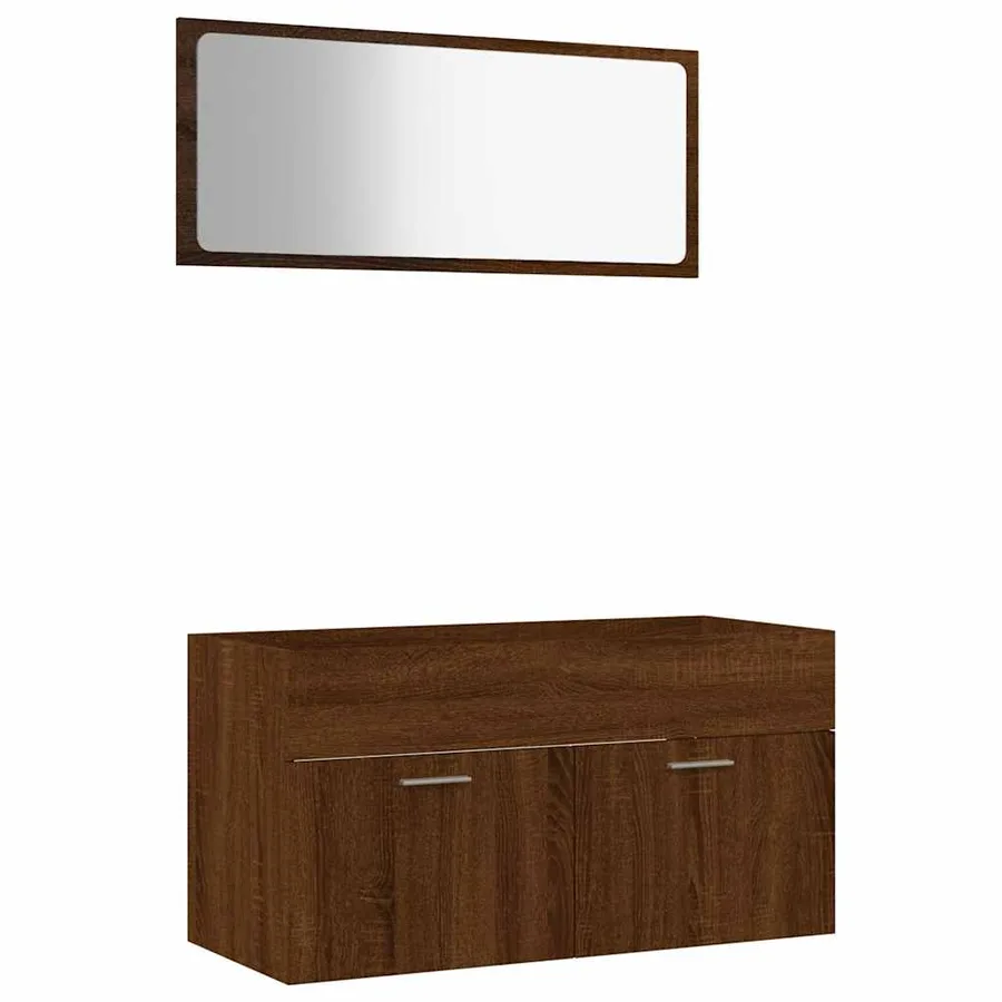 Ensemble de meubles de salle de bain 2 pcs Chêne marron - 2