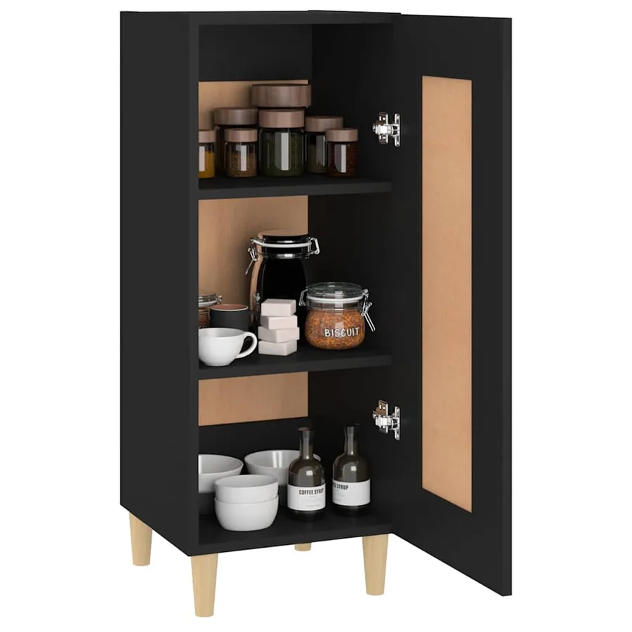 Buffet Noir 34,5x34x90 cm Bois d'ingénierie - 4