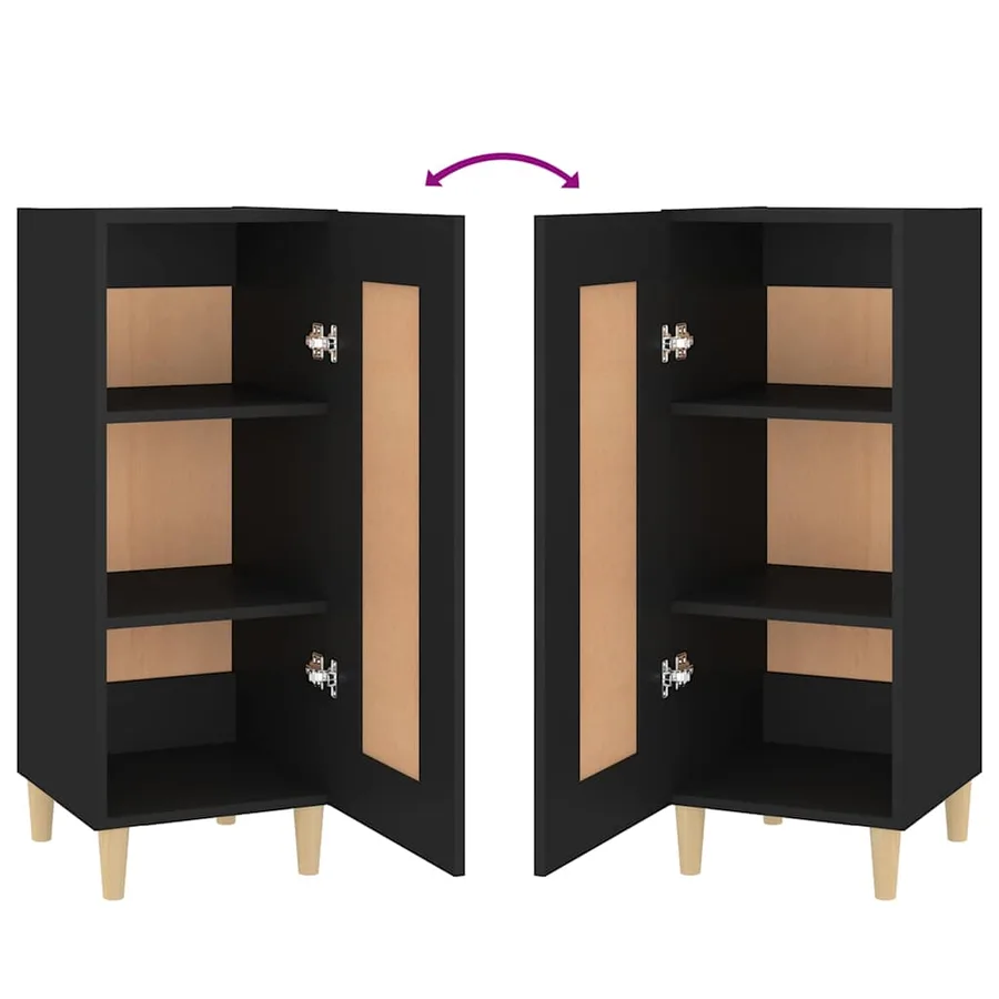 Buffet Noir 34,5x34x90 cm Bois d'ingénierie - 8