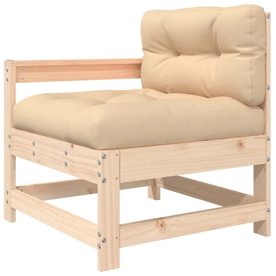 Chaise de jardin avec coussins bois de pin massif - 2