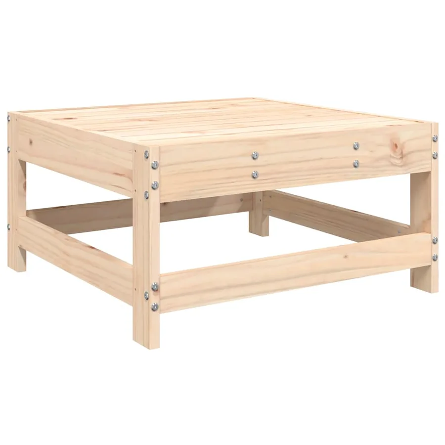 Repose-pied de jardin avec coussin bois de pin massif - 4