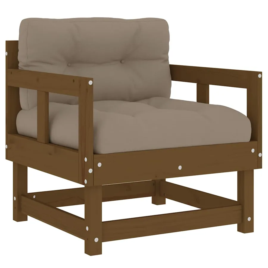 Chaises de jardin avec coussins lot de 2 marron miel - 3