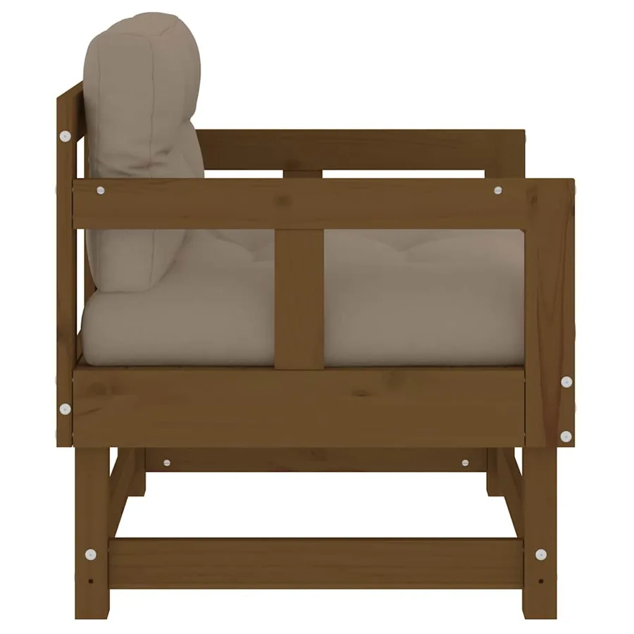 Chaises de jardin avec coussins lot de 2 marron miel - 6