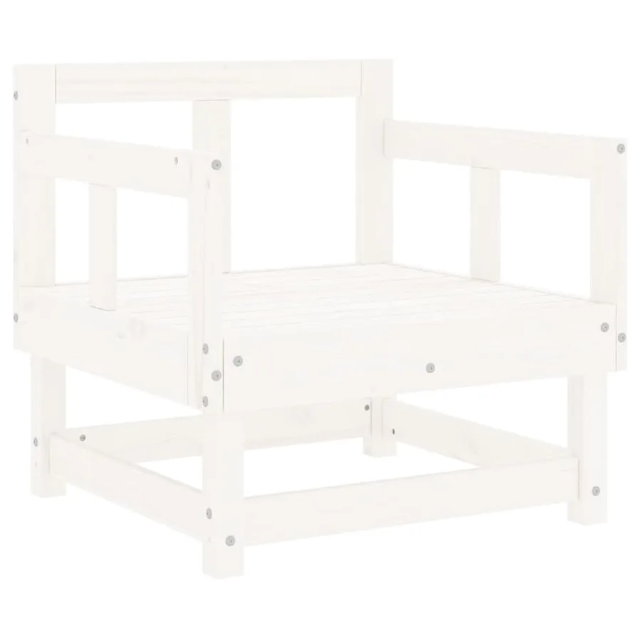 Chaises de jardin et coussins lot de 2 blanc bois de pin massif - 5