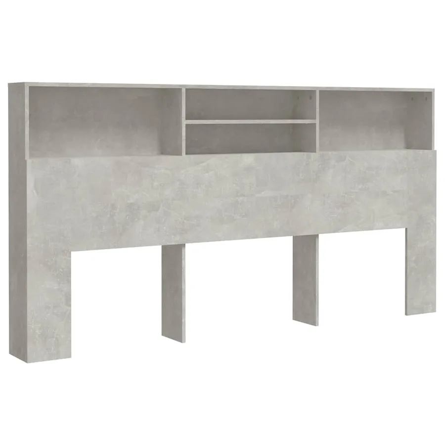 Armoire de tête de lit Gris béton 200x19x103,5 cm - 2