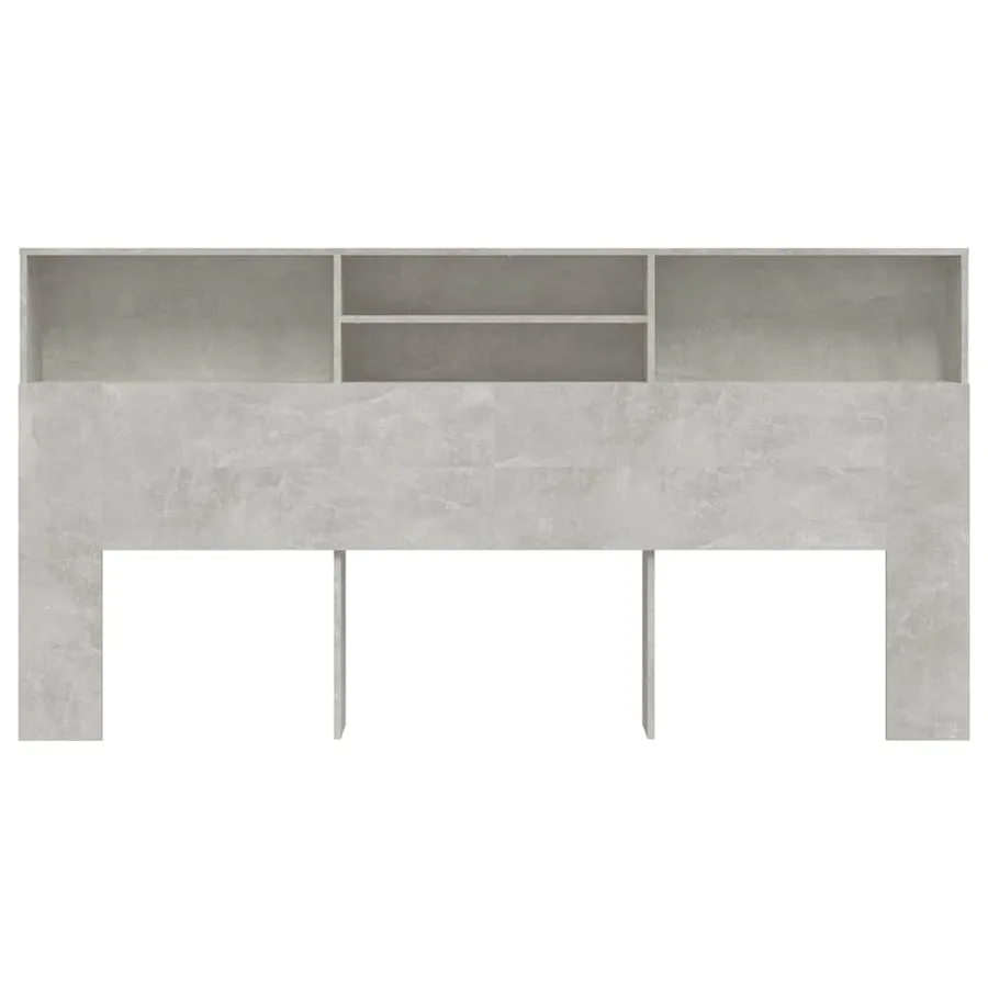 Armoire de tête de lit Gris béton 200x19x103,5 cm - 3