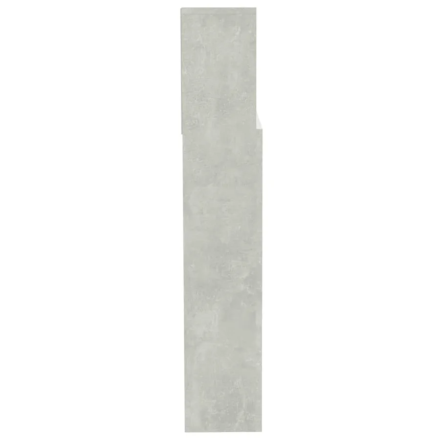 Armoire de tête de lit Gris béton 200x19x103,5 cm - 4