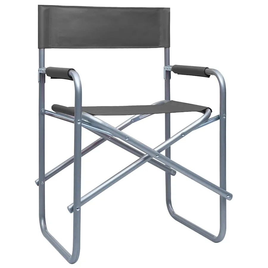 Chaises de metteur en scène lot de 2 Acier Gris - 2