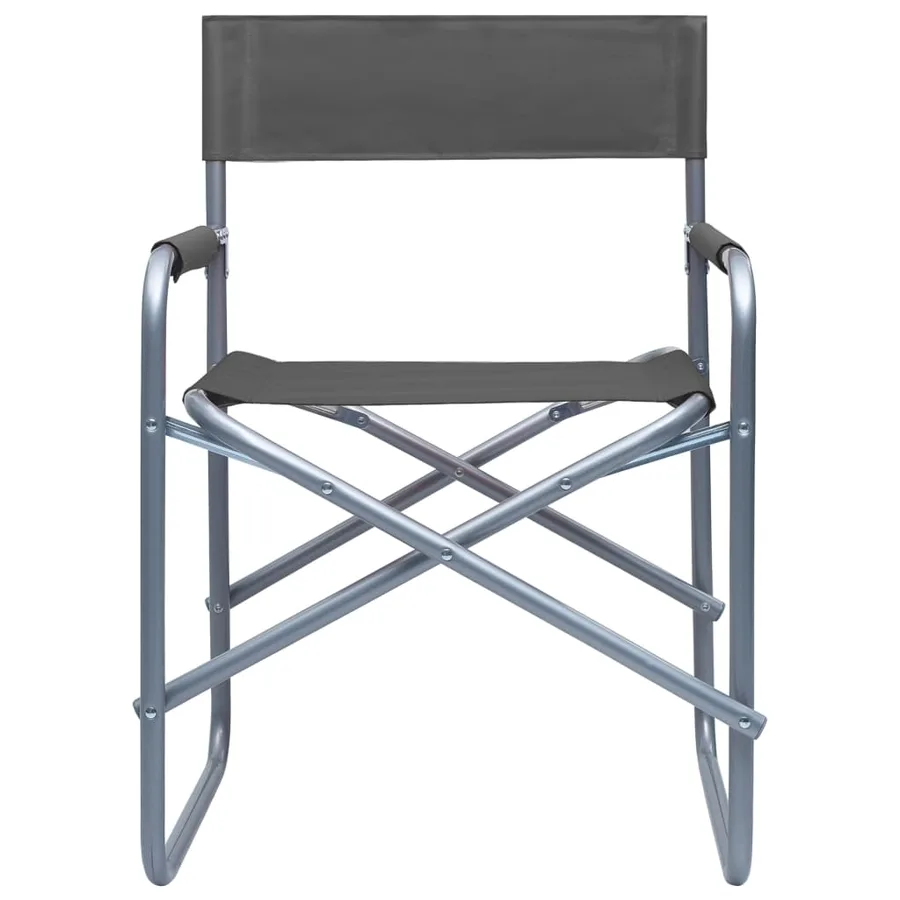 Chaises de metteur en scène lot de 2 Acier Gris - 3