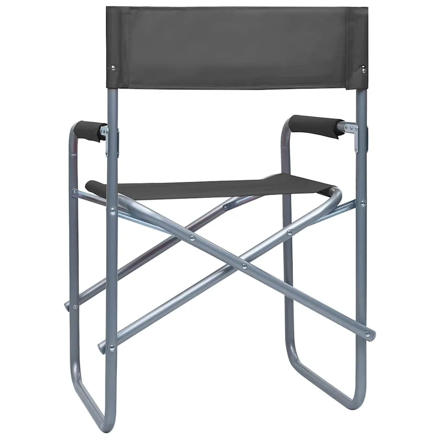 Chaises de metteur en scène lot de 2 Acier Gris - 5