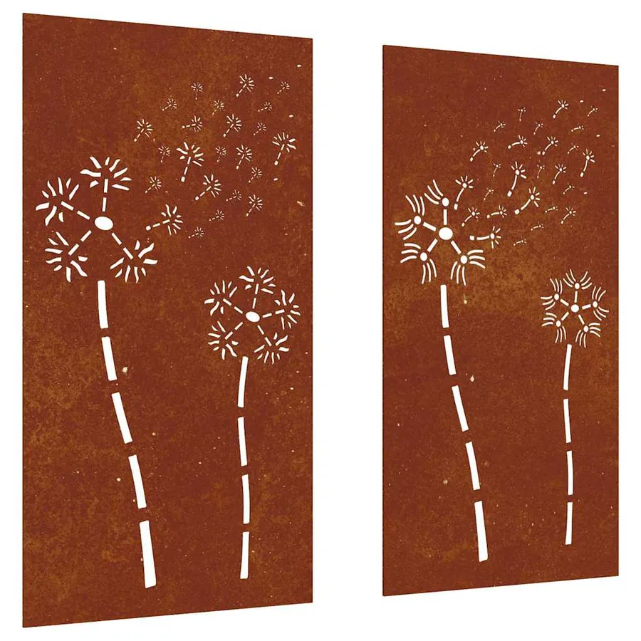 Décorations murales de jardin 2pcs 105x55 cm design de fleur - 2