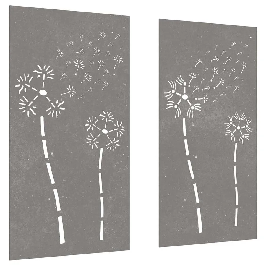Décorations murales de jardin 2pcs 105x55 cm design de fleur - 3