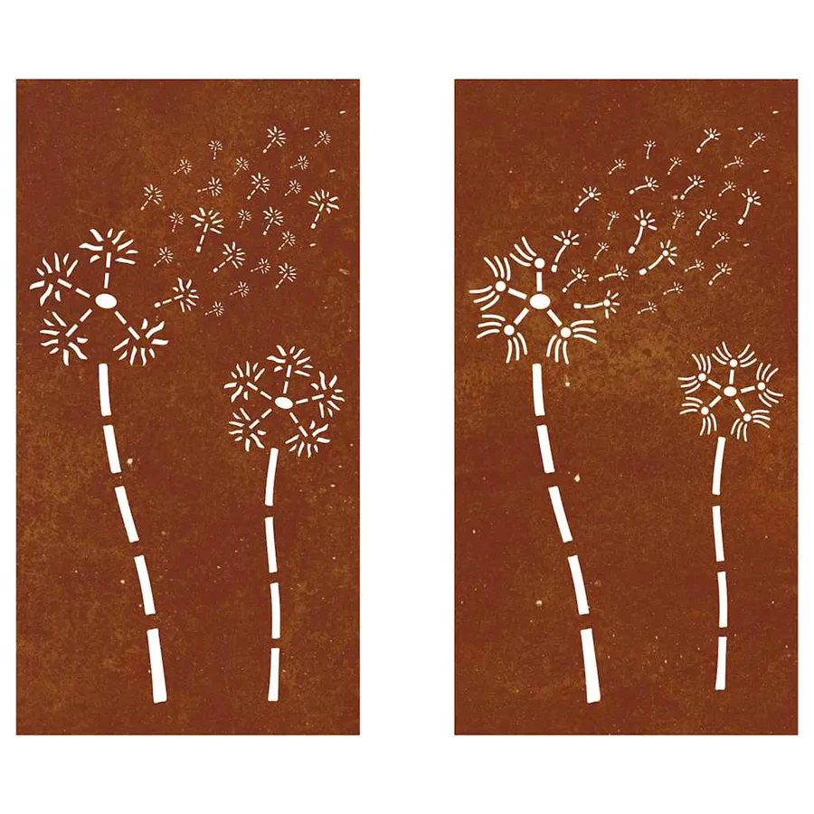 Décorations murales de jardin 2pcs 105x55 cm design de fleur - 4
