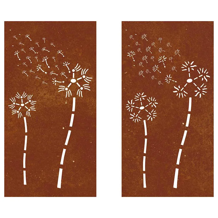 Décorations murales de jardin 2pcs 105x55 cm design de fleur - 5