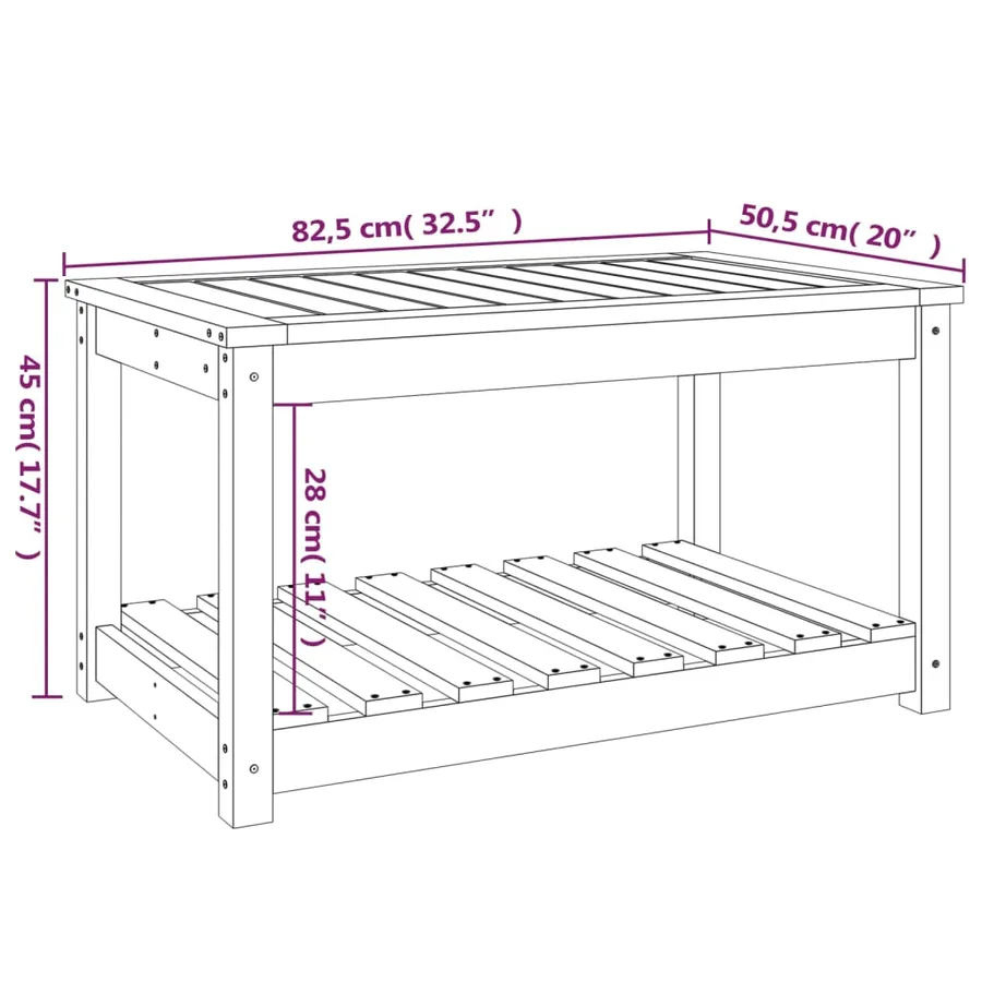 Table de jardin 82,5x50,5x45 cm bois massif de douglas - 8