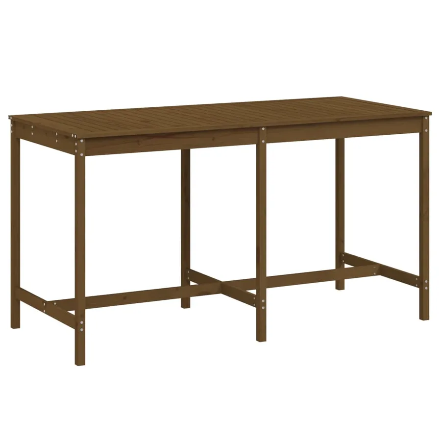 Table de jardin marron miel 203,5x90x110 cm bois massif de pin - 2