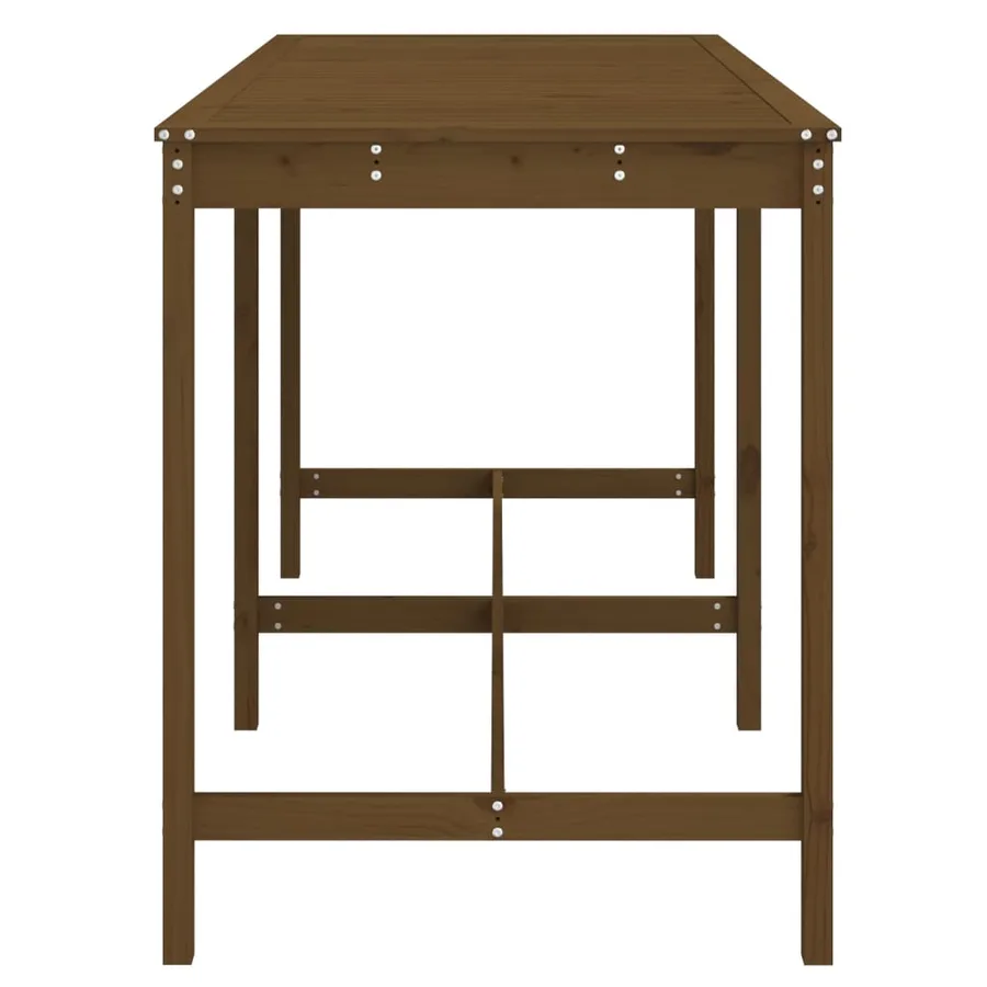 Table de jardin marron miel 203,5x90x110 cm bois massif de pin - 5