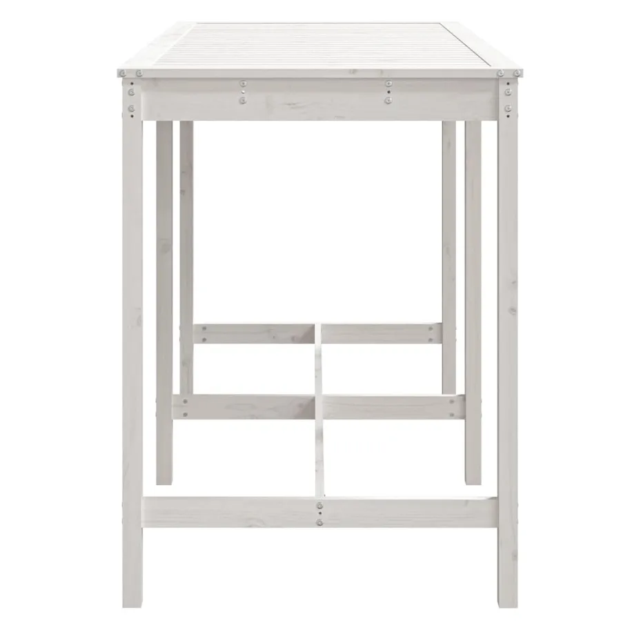Table de jardin blanc 159,5x82,5x110 cm bois massif de pin - 5