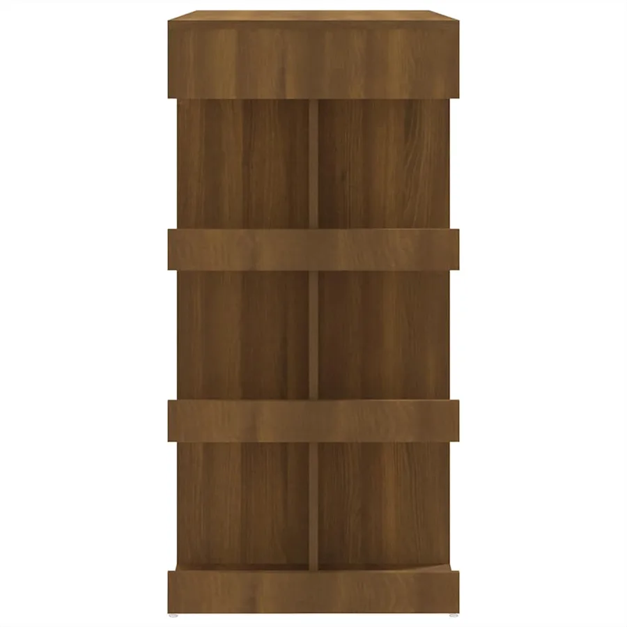 Table de bar étagère de rangement chêne marron bois ingénierie - 6