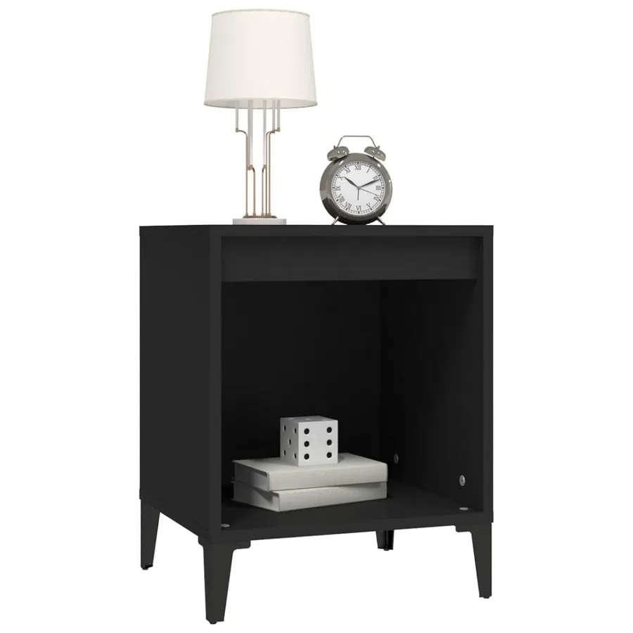 Table de chevet Noir 40x35x50 cm - 4