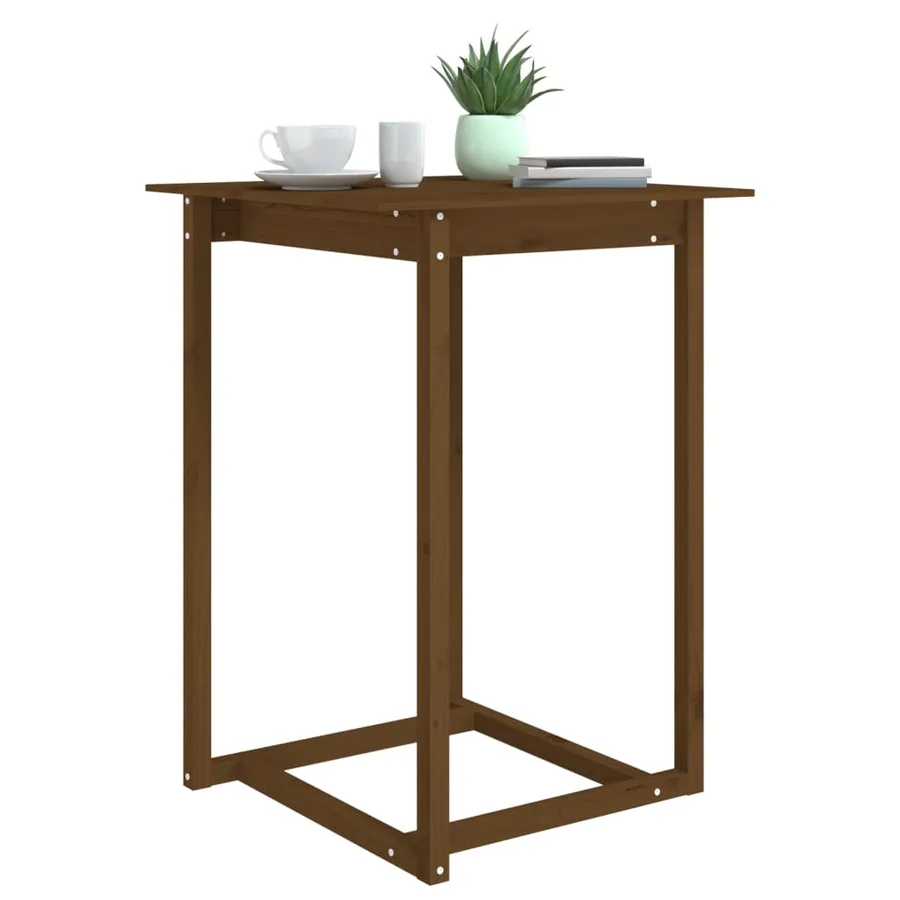 Table de bar Marron miel 80x80x110 cm Bois massif de pin - 5