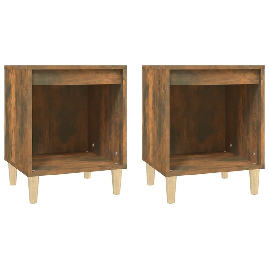 Tables de chevet 2 pcs Chêne fumé 40x35x50 cm - 2