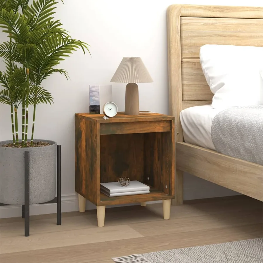Tables de chevet 2 pcs Chêne fumé 40x35x50 cm - 3