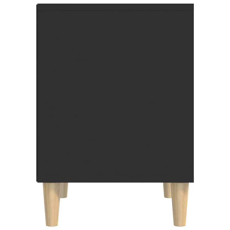 Table de chevet Noir 40x35x50 cm Bois d’ingénierie - 6