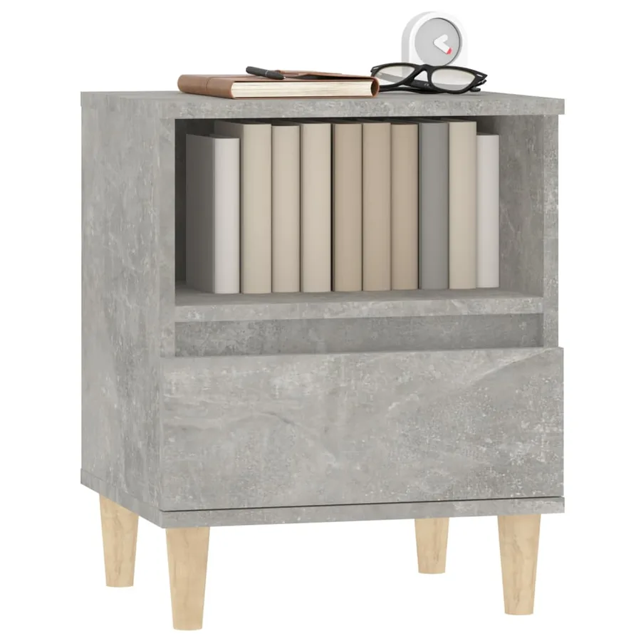 Tables de chevet 2 pcs Gris béton 40x35x50 cm - 4
