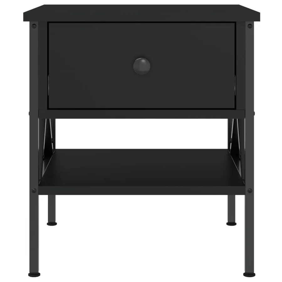 Table de chevet noir 40x42x45 cm bois d’ingénierie - 5