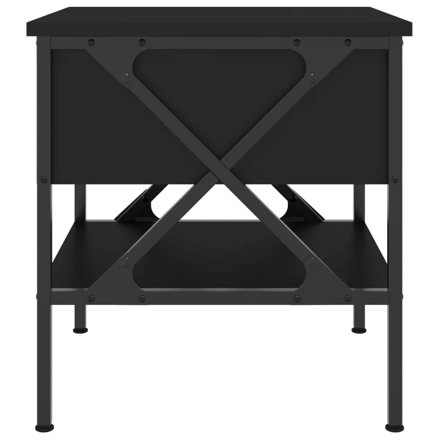 Table de chevet noir 40x42x45 cm bois d’ingénierie - 7