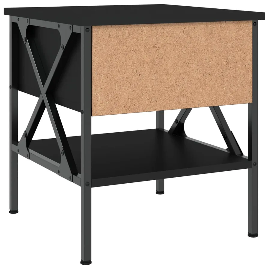 Table de chevet noir 40x42x45 cm bois d’ingénierie - 8