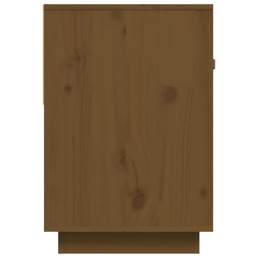 Meuble TV Marron miel 90x40x60 cm Bois de pin massif - 7