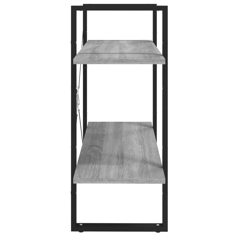 Bibliothèque 2 niveaux Sonoma gris 80x30x70cm Bois d'ingénierie - 6
